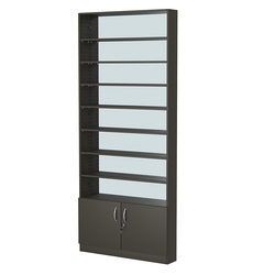 Стеллаж из ДСП с 7-ю полками 150x900 мм серии LEVEL-7 №9-2 (З/C - ЗЕРКАЛО), Черный