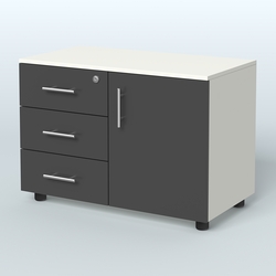 Тумба для оргтехники Види Вуд, цвет мокко + вяз, Белый и Черный