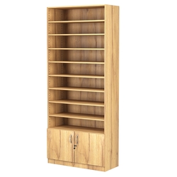 Стеллаж из ДСП с 8-ю полками 350x900 мм серии LEVEL-8 №13 (З/C - ДВП), Дуб Золотистый