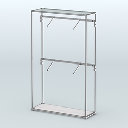 Торговая система ХРОМ без ДСП 1200 мм с поручнями №3, Ясень Анкор светлый