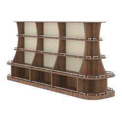 Островной низкий стеллаж ГАРАНТ №4-О с ограничителями, Орех + Крем Вайс