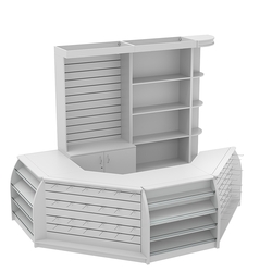 Комплект кассовой зоны со скошенным фасадом под кофемашину средний №2-1, Серый