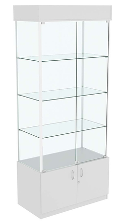 Витрина прозрачная ЛЮКС №5 с подсветкой , Серый