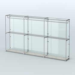 Торговая система ХРОМ (задняя стенка - стекло) 3600 мм с поручнями №1, Метрополитан Грей