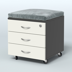 Тумба подкатная Платинум Персонал, цвет белый премиум, Черный + Белый