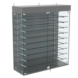 Витрина настенная НЕО №4А-2 с девятью полками, Темно-Серый