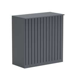 Торговый стол-прилавок широкий с планками серии ПРИЛИВ №20, Темно-Серый