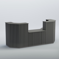 Ресепшен со столом выдачи серии ПРИЛИВ №7, Темно-Серый