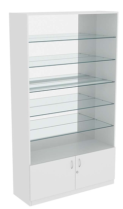 Витрина СЭСП-О №1-1-400 (З/C - Зеркало) со стеклянными полками, Серый