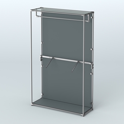 Торговая система ХРОМ (задняя стенка - ДСП) 1200 мм с поручнями №2, Темно-Серый