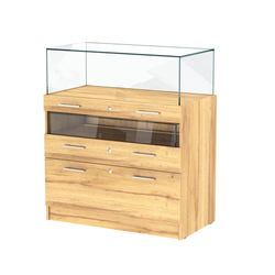 Прилавок ювелирный "Диаманд" №2-1000 пристенный, Дуб Золотистый