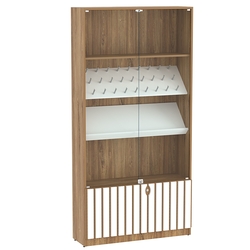 Витрина серии "Смок" №6, Дуб Канзас коричневый + Белый