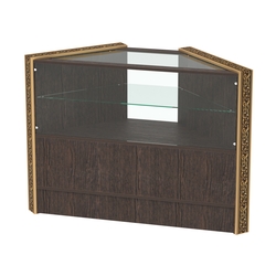 Недорогой прилавок угловой с декоративными молдингами №ПДМ-9, Дуб Венге