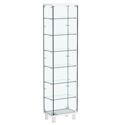 Витрина РОНДО №1-5 на ножках (задняя стенка стекло), Белый