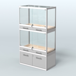 Витрина малая для продажи средних млекопитающих в зоомагазин серии КУНЬИ-02, Серый