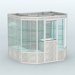 Павильон из профиля пристенный №7а (4,32 кв. м), Метрополитан Грей