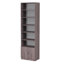 Стеллаж из ДСП с 5-ю полками 350x600 мм серии LEVEL-5 №6 (З/C - ДВП), Ясень Анкор темный