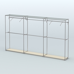 Торговая система ХРОМ без ДСП 3600 мм с поручнями №3, Крем Вайс