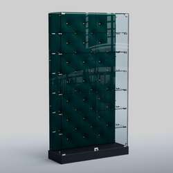 Низкая стеклянная витрина КАПИТОНЕ №9-ХП, Антрацит + 12 Az