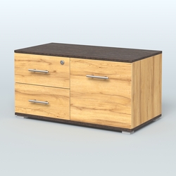 Тумба Динен №1 приставная широкая, Дуб Золотистый + Дуб Венге