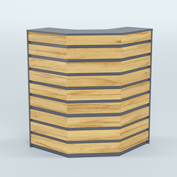 Ресепшен серии ПРАЙМ №3А угловой, Темно-серый и Дуб Золотистый