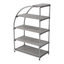 Хромированный стенд универсальный TD-06 (Т) с полками ДСП 16мм, Бетон Чикаго светло-серый F186 ST9