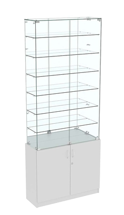 Высокая витрина ИСТРА №734 (задняя стенка - зеркало), Серый