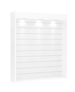 Витрина настенная №4-2В открытая с экономпанелью и верхней подсветкой, Белый