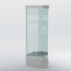 Витрина для музеев "Коллекция" №18 угловая с фризом, Серый