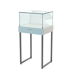 Прилавок ювелирный "Диаманд" №4-600, ЛДСП белый + МДФ голубой