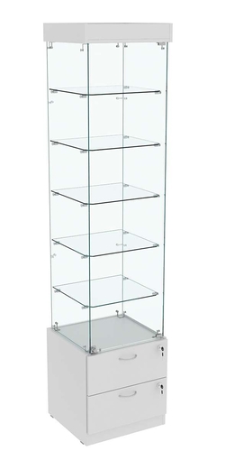 Витрина ХРУСТАЛЬ №502 стаканчик (задняя стенка - стекло), Серый