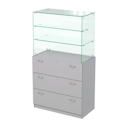 Открытый прилавок с выдвижными ящиками Селена-2, Серый