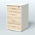 Тумба Нотте подкатная (4 ящика с замком) Белый + Дуб Сонома