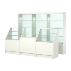 Комплект витрин ЭК-02 и прилавков ЭК-7, Белый