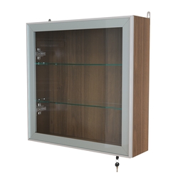 Витрина настенная №1-1А с прозрачными полками серии Collecto, Орех