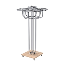 Торговое хромированное вешало с усиленными поручнями СЕКТОР №4, Дуб Сонома