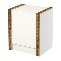 Недорогой прилавок полностью глухой с декоративными молдингами №ПДМ-5-600, Белый