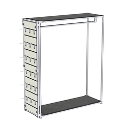 Хромированный стенд-вешало ETD-10 №1-3 (торец-ЭП) с полками ДСП 16мм, Антрацит