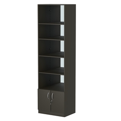 Стеллаж из ДСП с 4-мя полками 400x600 мм серии LEVEL-4 №7-2 (З/C - ЗЕРКАЛО), Черный