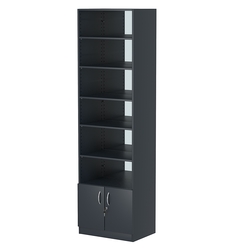 Стеллаж из ДСП с 5-ю полками 400x600 мм серии LEVEL-5 №7-2 (З/C - ЗЕРКАЛО), Антрацит