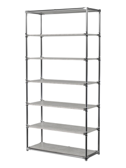 Пристенный торговый стеллаж ЛАЙТ с широкими полками ДСП №3, Метрополитан Грей