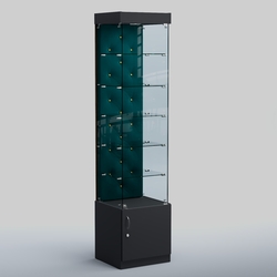 Высокая стеклянная витрина КАПИТОНЕ №502, Антрацит + 12 Az