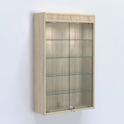 Витрина настенная №202-3А с четырьмя полками и подсветкой, Дуб Сонома