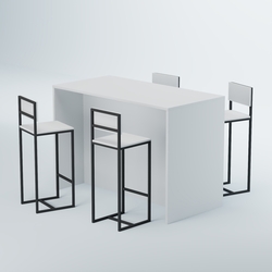 Комплект барный стол "Кофе-брейк" №5 и стулья, Белый