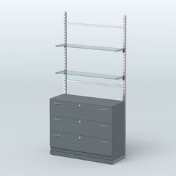 Система ЭЛЕГАНТ №9 без ДСП с тумбой T13 (1200 мм), Темно-Серый