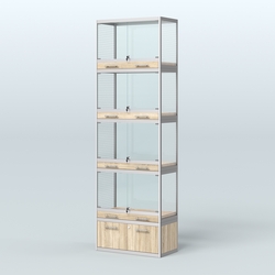 Витрина большая для продажи средних млекопитающих в зоомагазин серии КУНЬИ-04, Дуб сонома