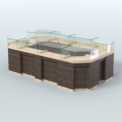 Торговый островок GOLD №5 (6,75 кв.м), Дуб Сонома + Дуб Венге