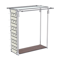 Хромированный стенд-вешало ETD-11 №1-1 (торец-ЭП) с полкой стекло 6мм, Ясень Анкор темный
