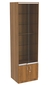 Витрина СЭСП-Z №2-500 (З/C - ДВП) со стеклянными полками и шторками Орех