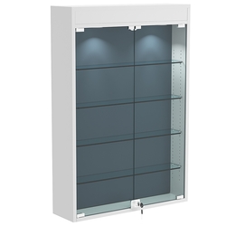 Настенная витрина с бархатом серии БАРОН №2-3А (четыре полки), Серый + 11 Blue